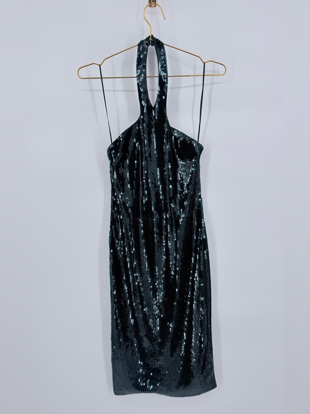 Express Green Sequin Halter Mini Dress Size Small Party Cocktail Holiday